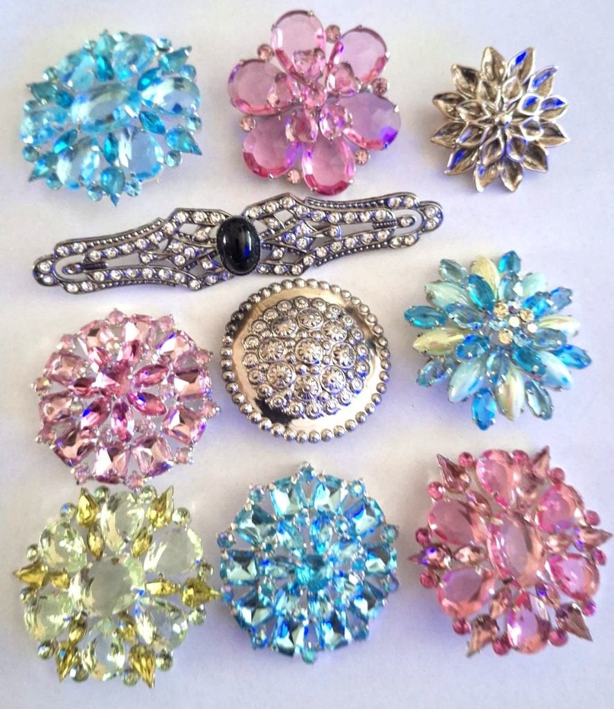 Partij 10 x vintage broche a,b of c, Verzenden, Nieuw, Overige typen