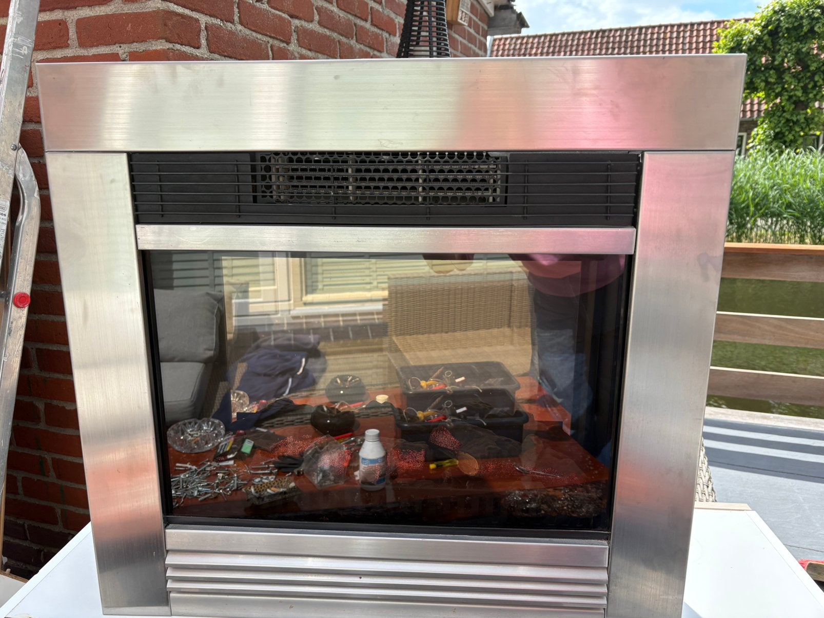 Sfeer haard, geeft warmte, Ophalen, Gebruikt, Vrijstaande haard, Elektrische haard