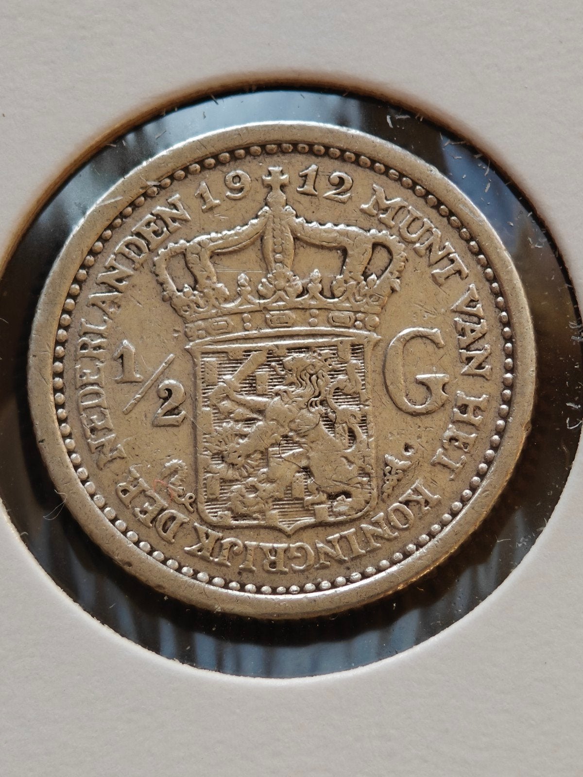 1/2 Gulden 1912 Koningin Wilhelmina Zilveren Munt, Postzegels en Munten, Munten | Nederland, ½ gulden, Zilver, Ophalen of Verzenden
