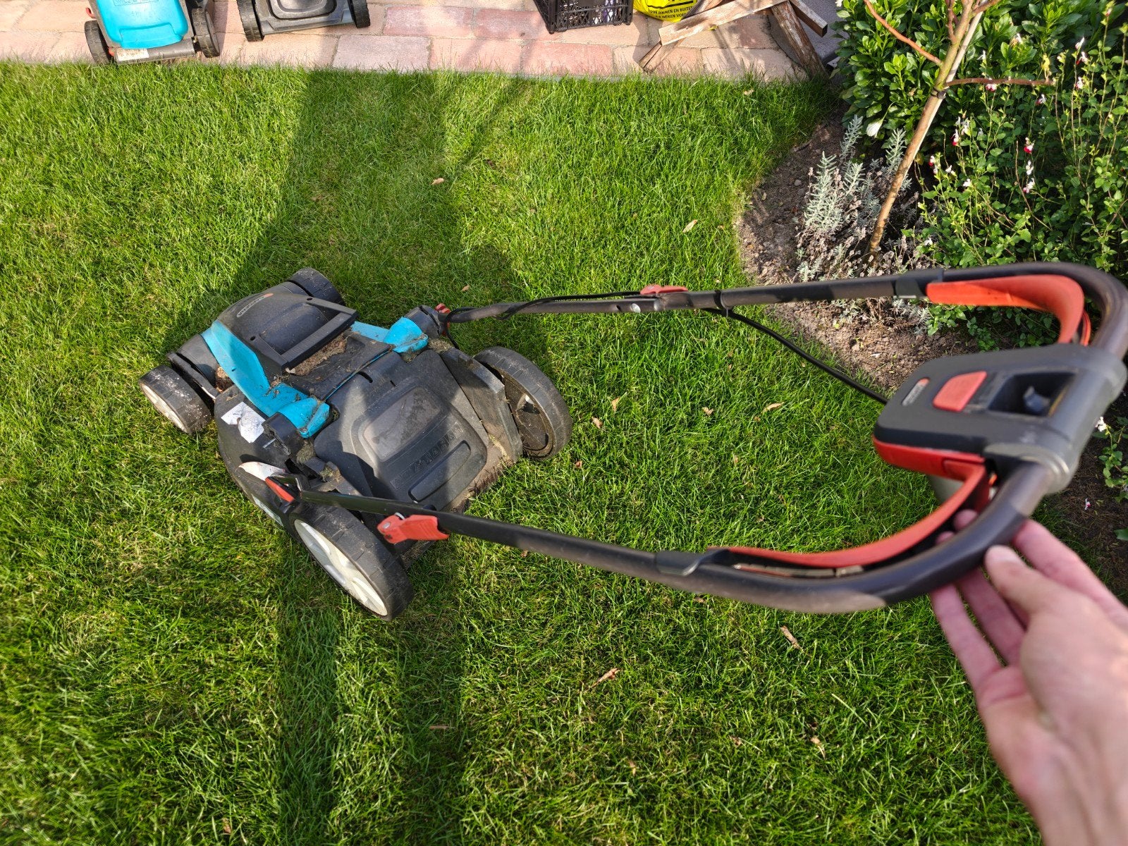 GRATIS - Gardena Elektrische Grasmaaier, Tuin en Terras, Ophalen, Cirkelmaaier, Gebruikt, Elektrische grasmaaier