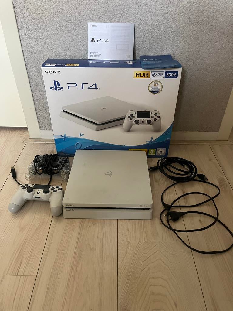 PS4 Slim 500GB met 2 controllers en games, Spelcomputers en Games, Spelcomputers | Sony PlayStation 4, Met 2 controllers, Ophalen of Verzenden