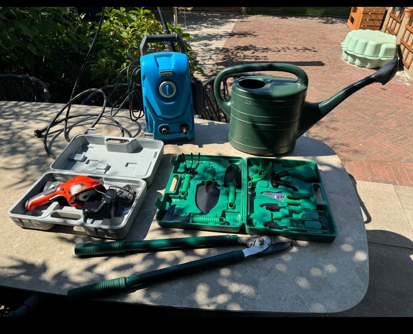 Tuin gereedschap set, hogedrukreiniger en heggenschaar, Ophalen, Gebruikt, Overige soorten, Gamma, Black & Decker