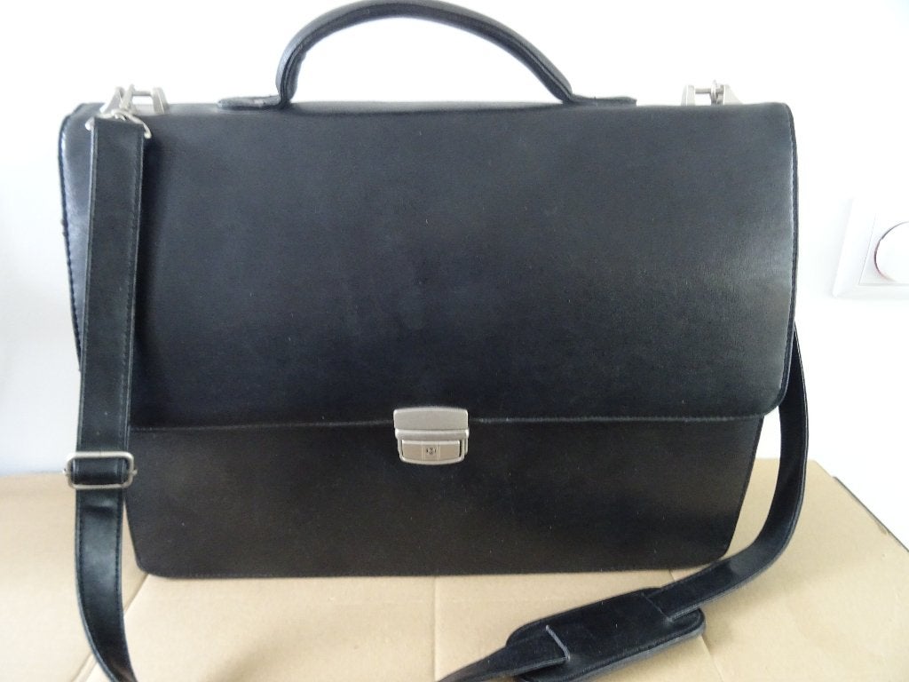 Leren aktetas nieuw lederen laptop tas leer schoudertas, Computers en Software, Laptoptassen, Schouderband, Aktetas, Ophalen of Verzenden