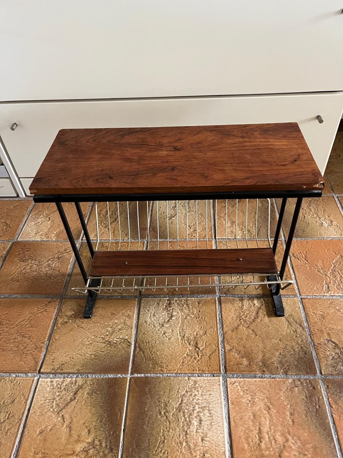 Vintage bijzettafel met tijdschriftenrek, Ophalen
