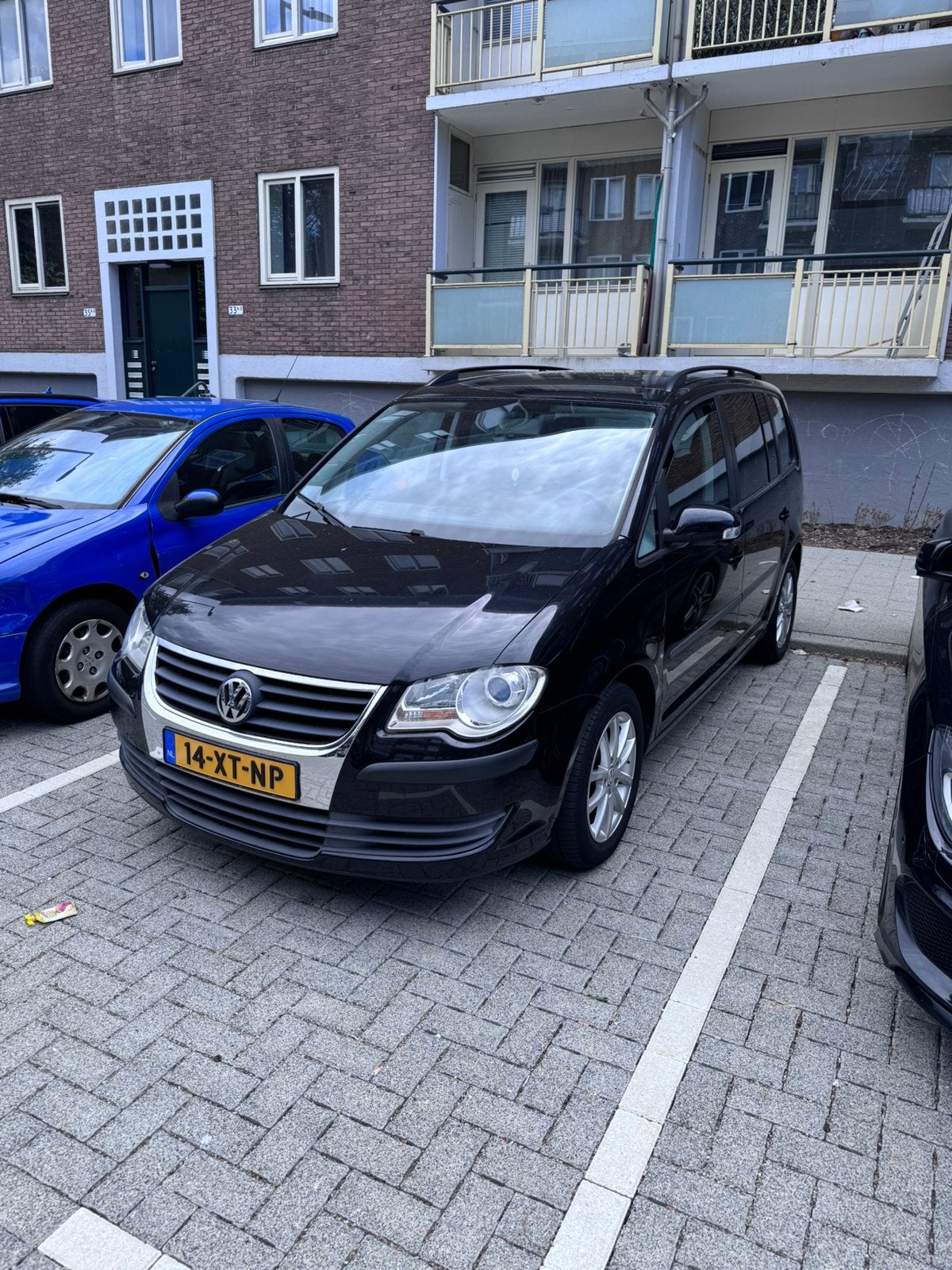 Volkswagen Touran 1.4 TSI 103KW 2007 Zwart 7 persoons, Auto's, Volkswagen, Voorwielaandrijving, 4 cilinders, 7 stoelen, Zwart
