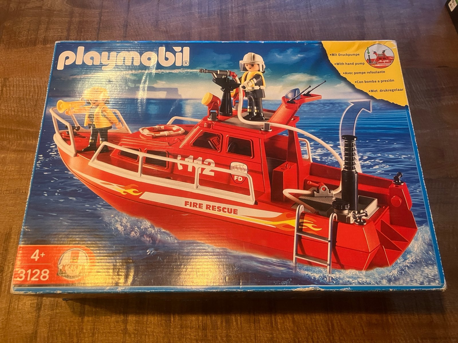 Playmobil 3128 Brandweerboot - Originele Lege Doos, Gebruikt, Losse onderdelen, Ophalen of Verzenden, City action