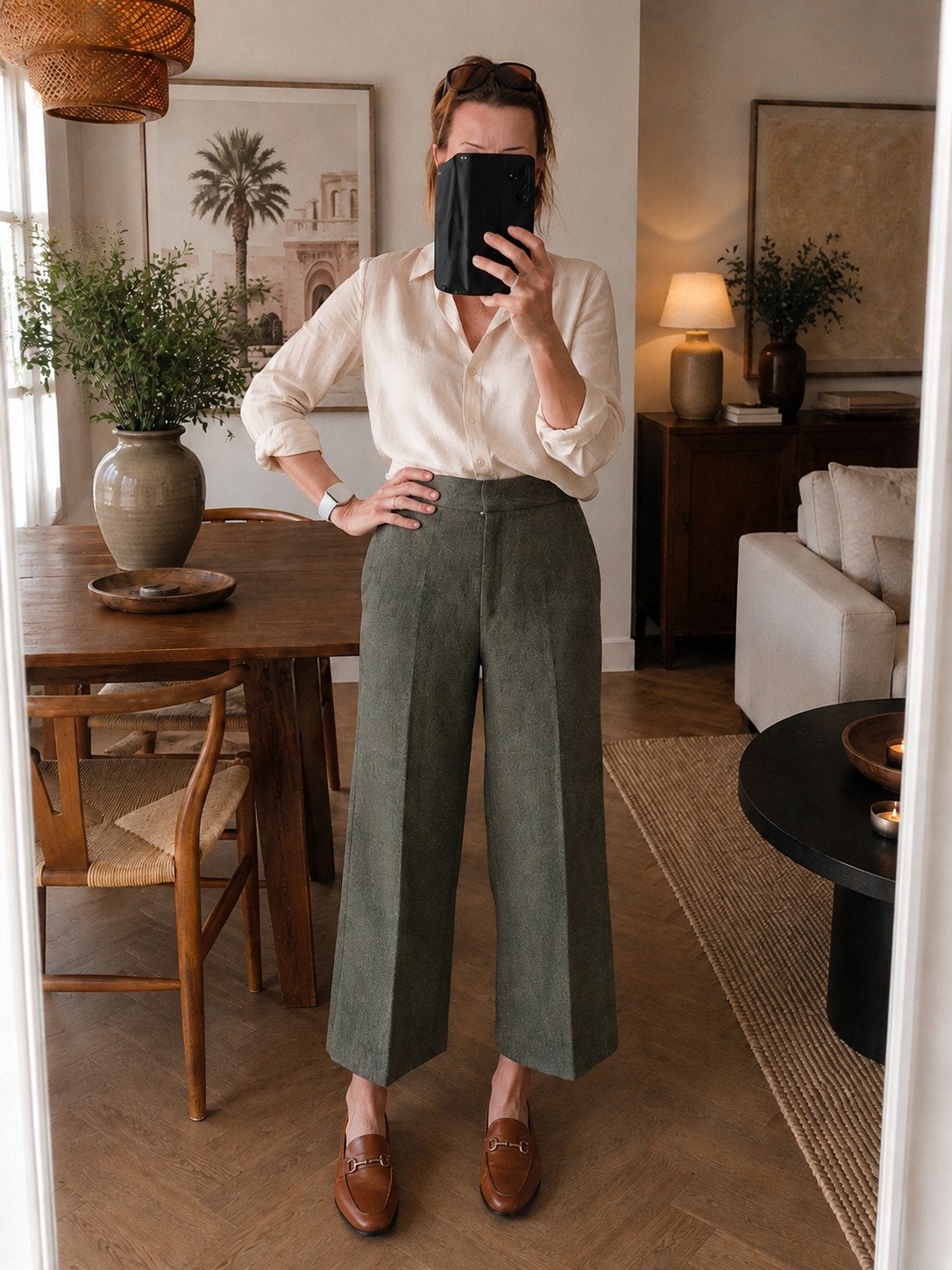 COS Forrest Groen Cropped Broek - Maat 38, Maat 38/40 (M), COS, Ophalen of Verzenden, Zo goed als nieuw