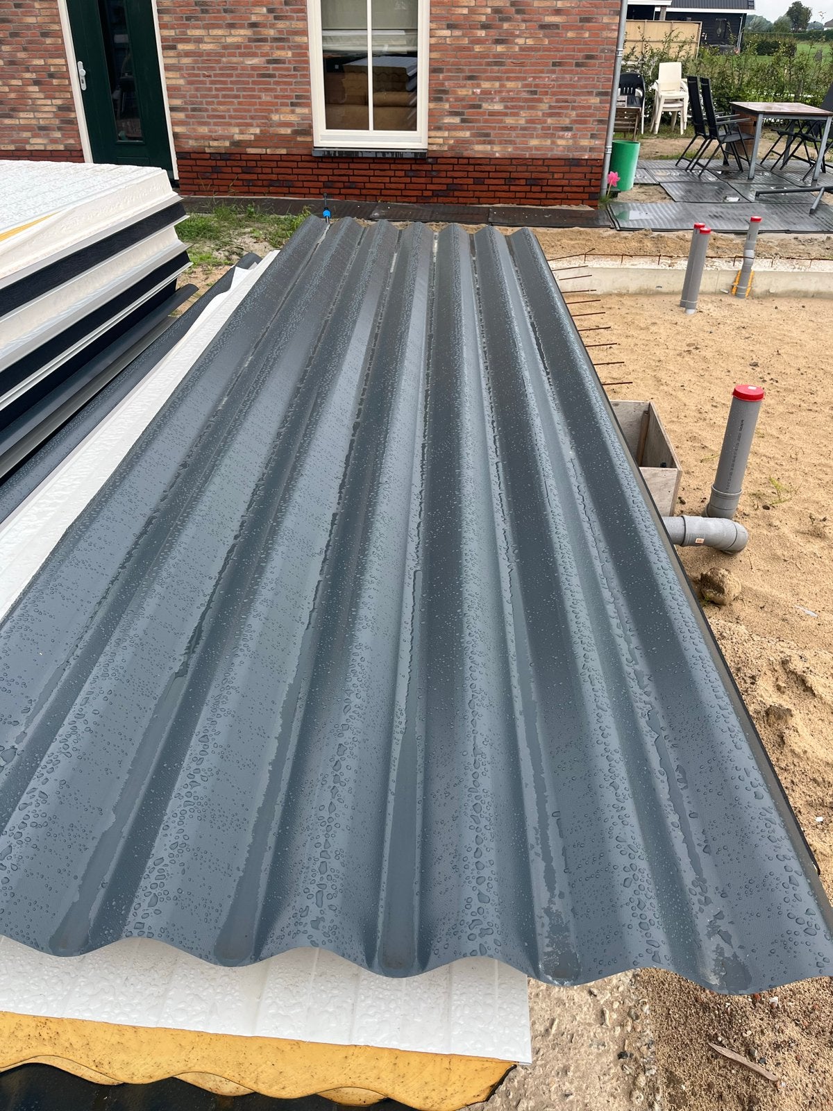 60m2 SAB PIR Sandwichpanelen D SL 80/120 Antraciet 7016, Dakisolatie, Overige materialen, Nieuw, Ophalen of Verzenden