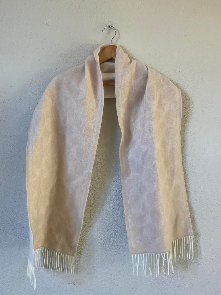 Coach Reversible Signature Cashmere Muffler (CB692), Kleding | Dames, Mutsen, Sjaals en Handschoenen, Ophalen of Verzenden, Zo goed als nieuw