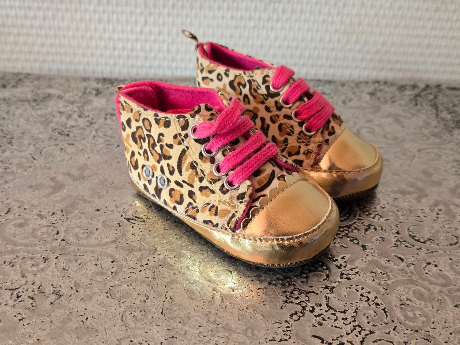 MiYuebb Leopardprint babyschoentjes maat 18 " Nieuw ", Schoentjes, Meisje, Nieuw, Ophalen of Verzenden