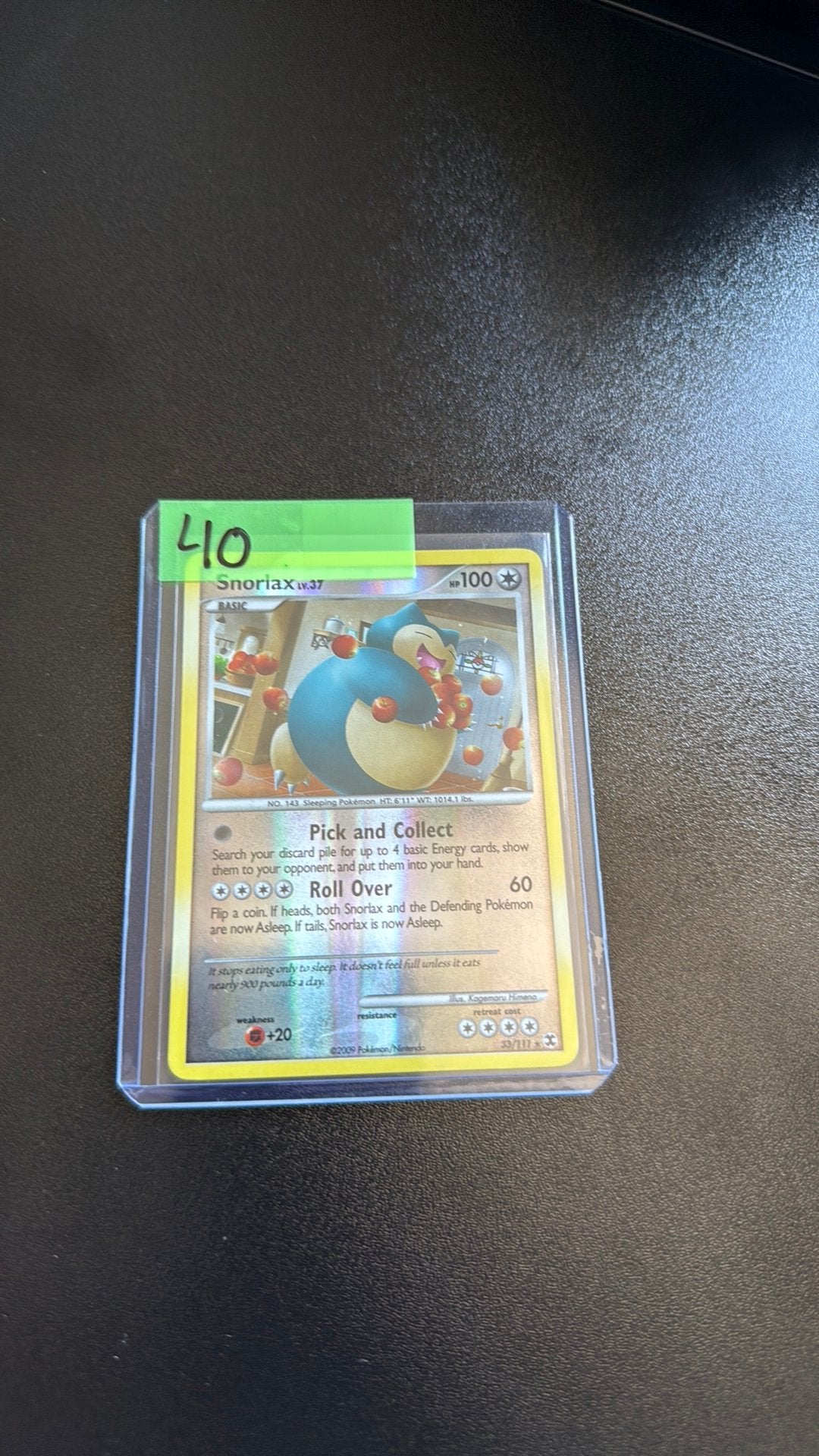 Snorlax lv37 reverse holo, Ophalen of Verzenden, Zo goed als nieuw