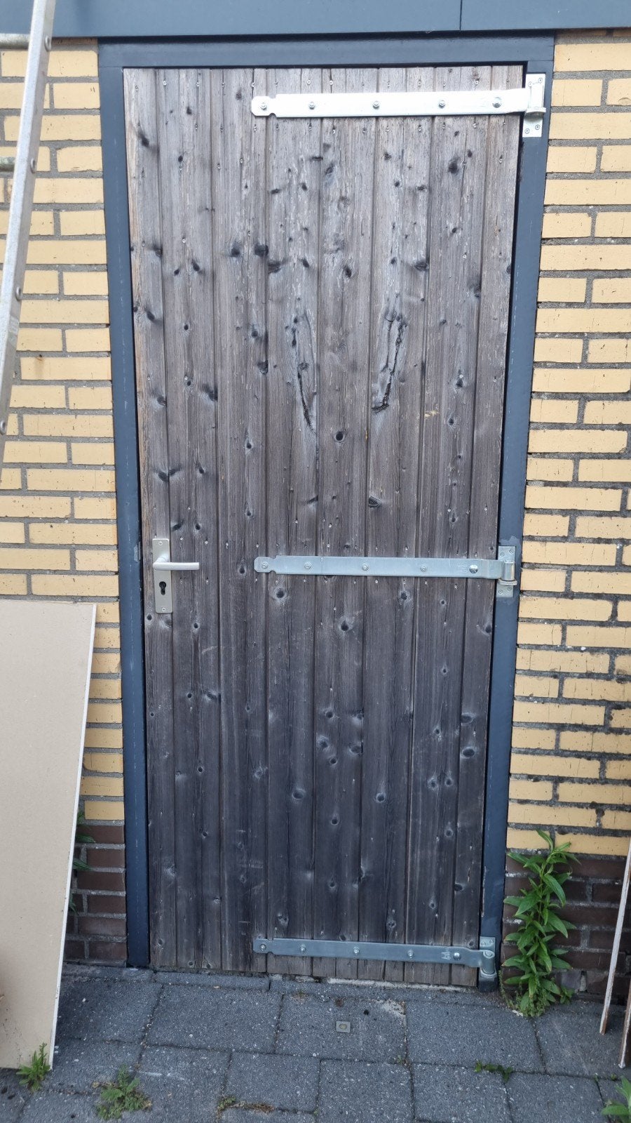 Hardhouten deur incl scharnieren, Ophalen, Gebruikt, 80 tot 100 cm, Buitendeur