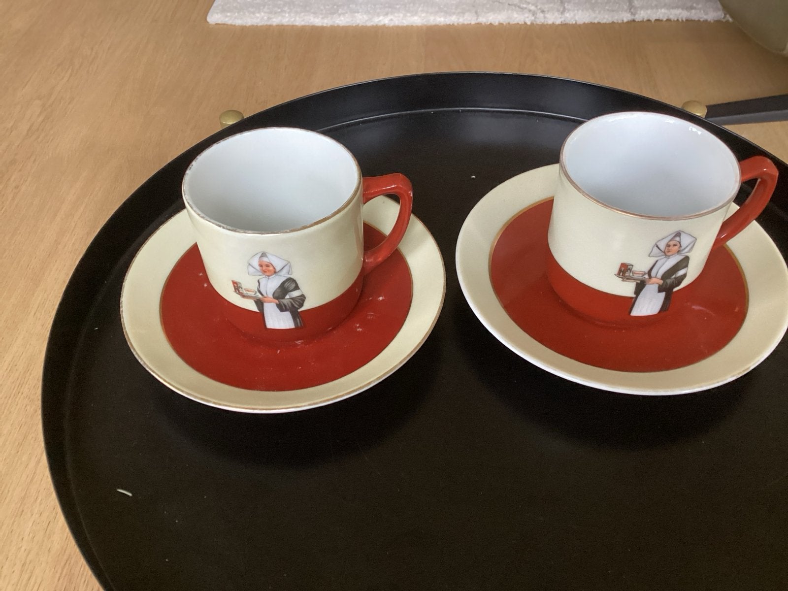 Vintage Douwe Egberts Roodborstje kop en schotel set, Ophalen of Verzenden
