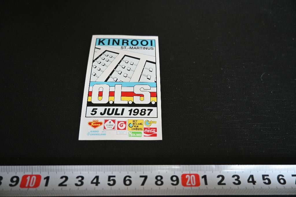 sticker België KINROOI St. -Martinus 1987 Coca Cola Cristal, Ophalen, Zo goed als nieuw