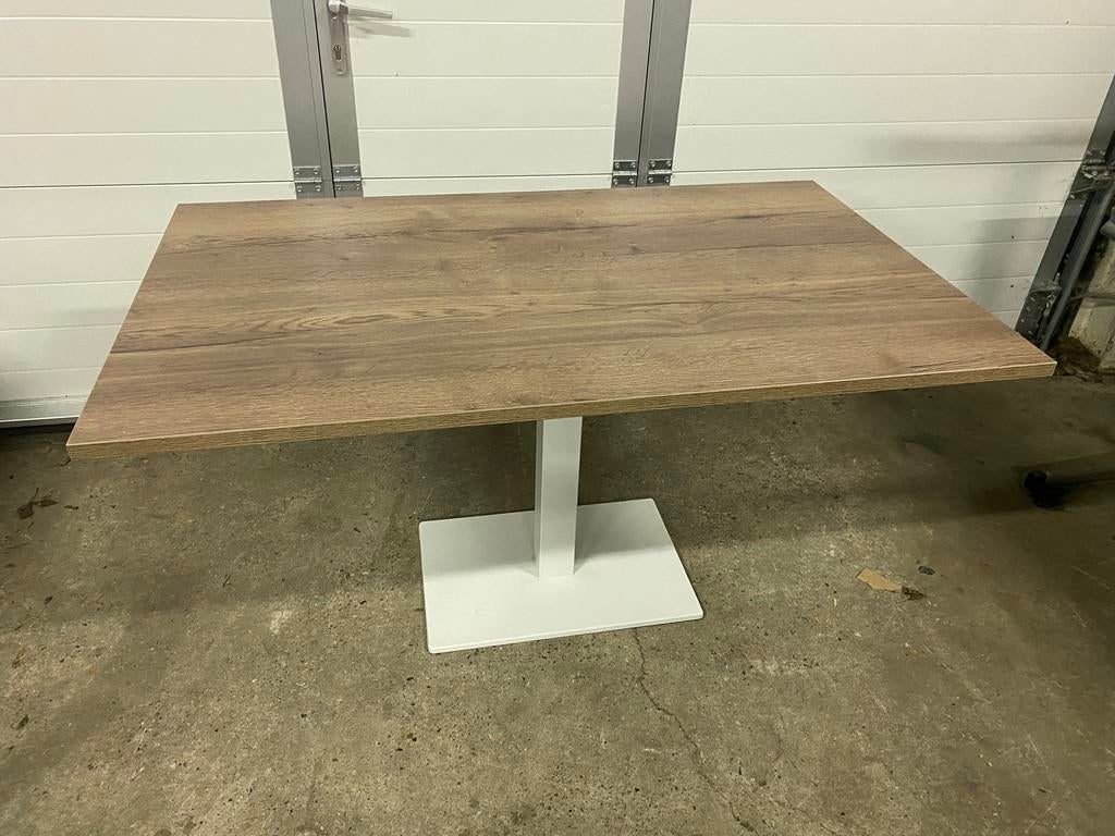 7 stuks horeca restaurant tafels 140x85 cm middenpoot wit, Ophalen