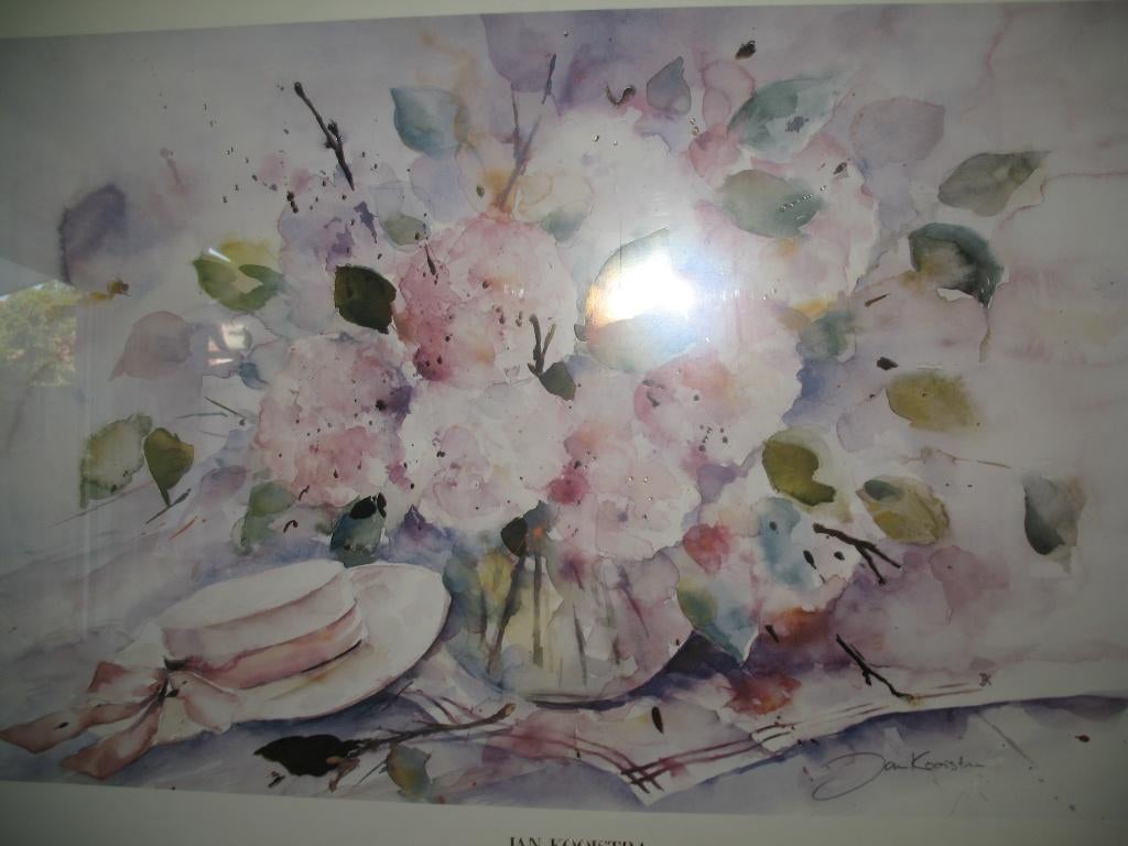 Schilderij Aquarel Jan Kooistra Goudaccenten Vintage, Antiek en Kunst, Ophalen