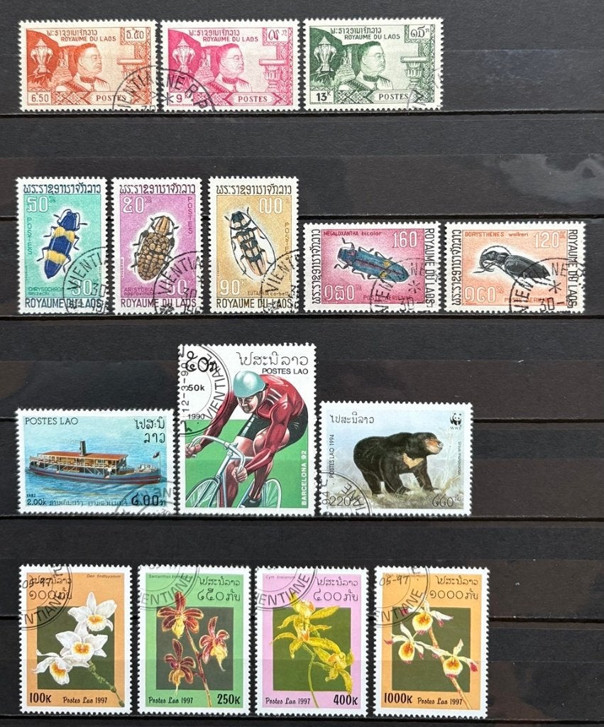 Selectie LAOS en CAMBODJA gestempeld         #  BIEDEN VANAF, Verzenden, Buitenland