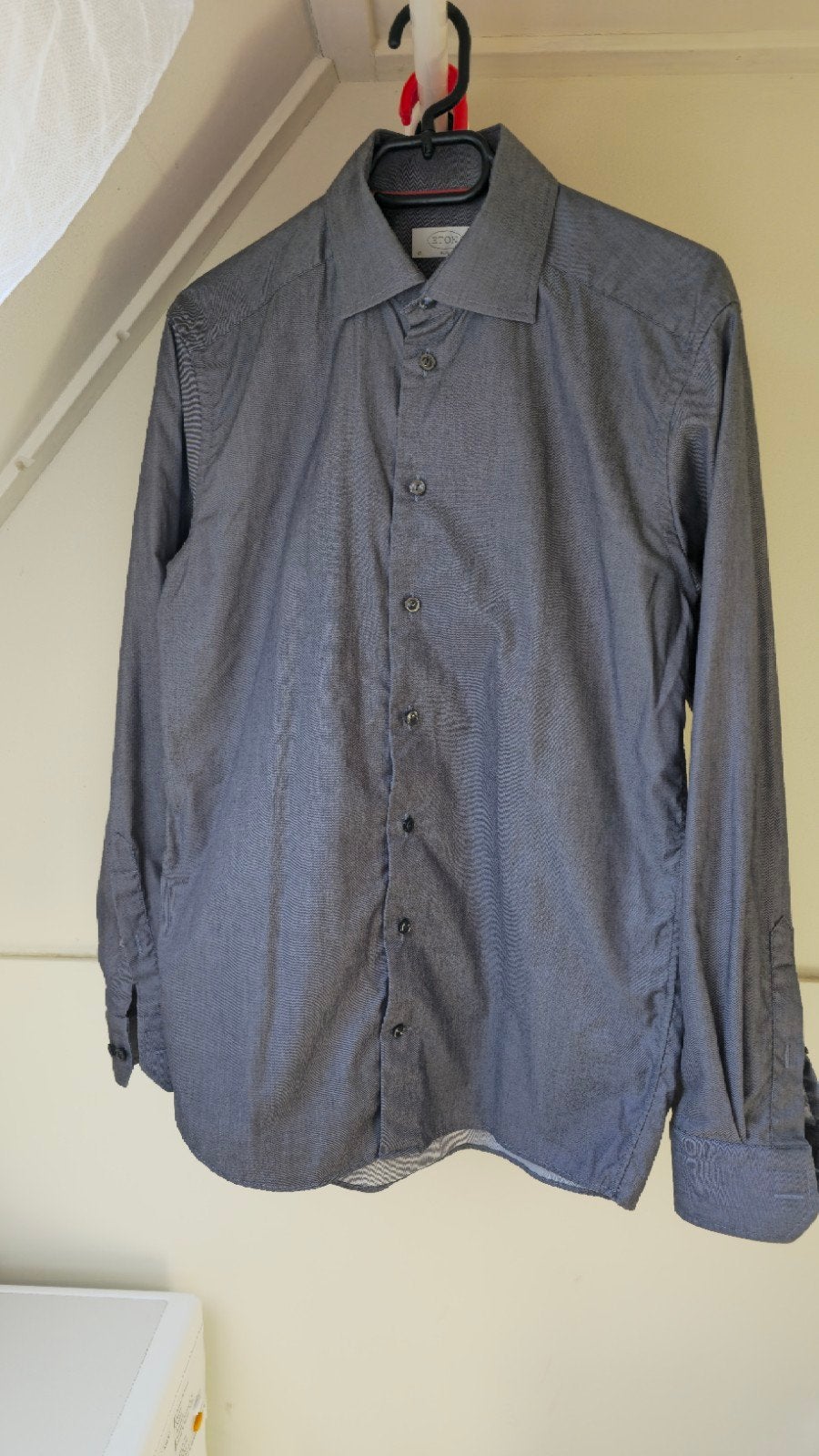 Eton overhemd grijs Slim 40 - 15 3/4 M, Eton, Zo goed als nieuw, Grijs, Halswijdte 39/40 (M)