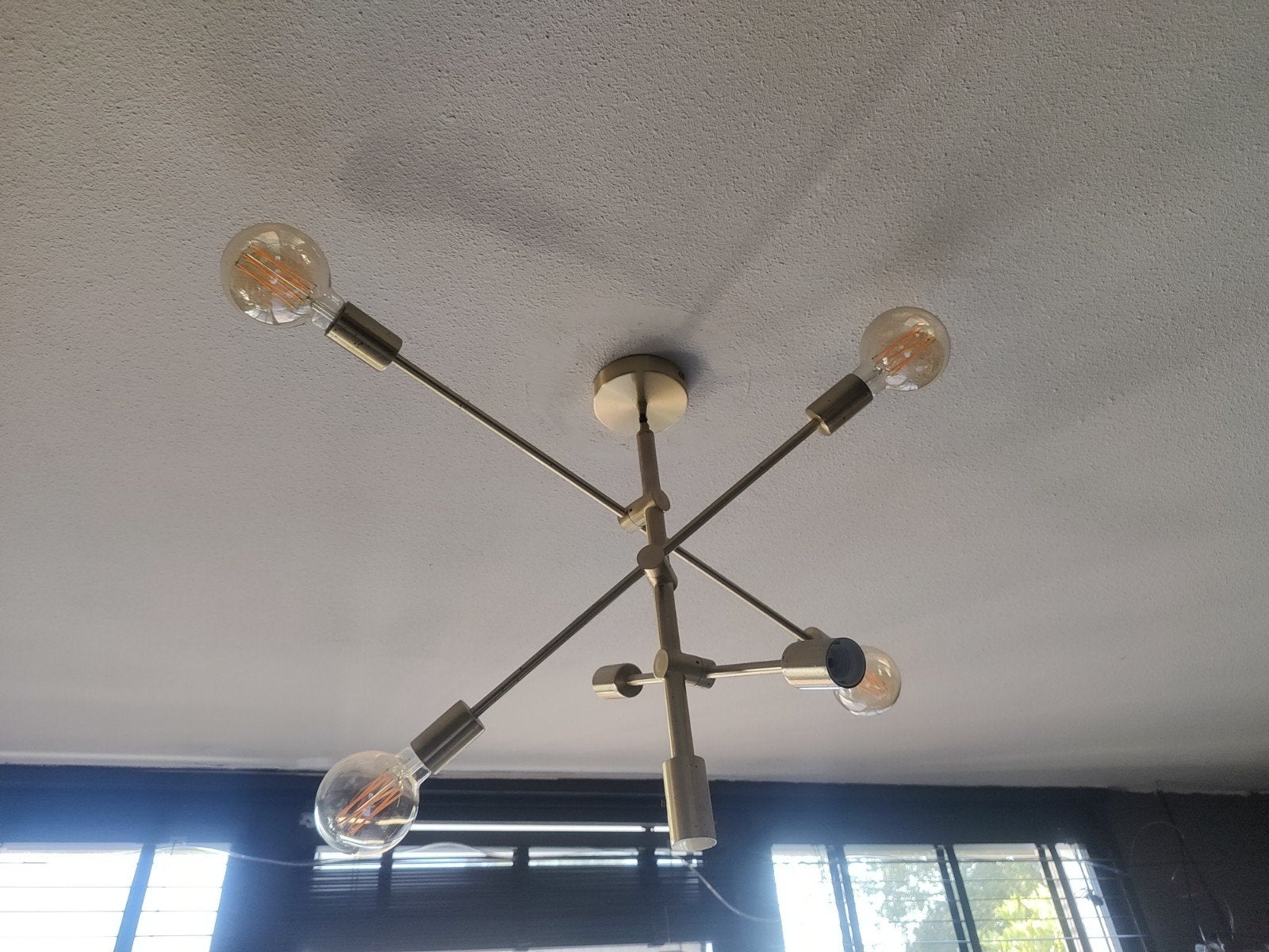 Moderne messing hanglamp, Ophalen, Modern, Industrieel, Nieuw, E27 (groot)
