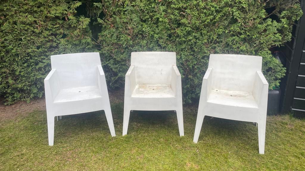 3x Driade Toy tuinstoelen van Philippe Starck - Gebruikt, Ophalen, Gebruikt, Kunststof, Stapelbaar