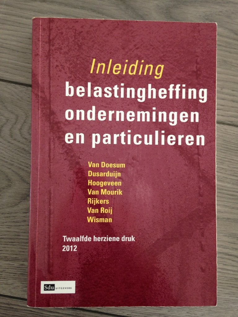 Inleiding belastingheffing ondernemingen en particulieren, Ophalen of Verzenden, Beta, Gelezen, HBO