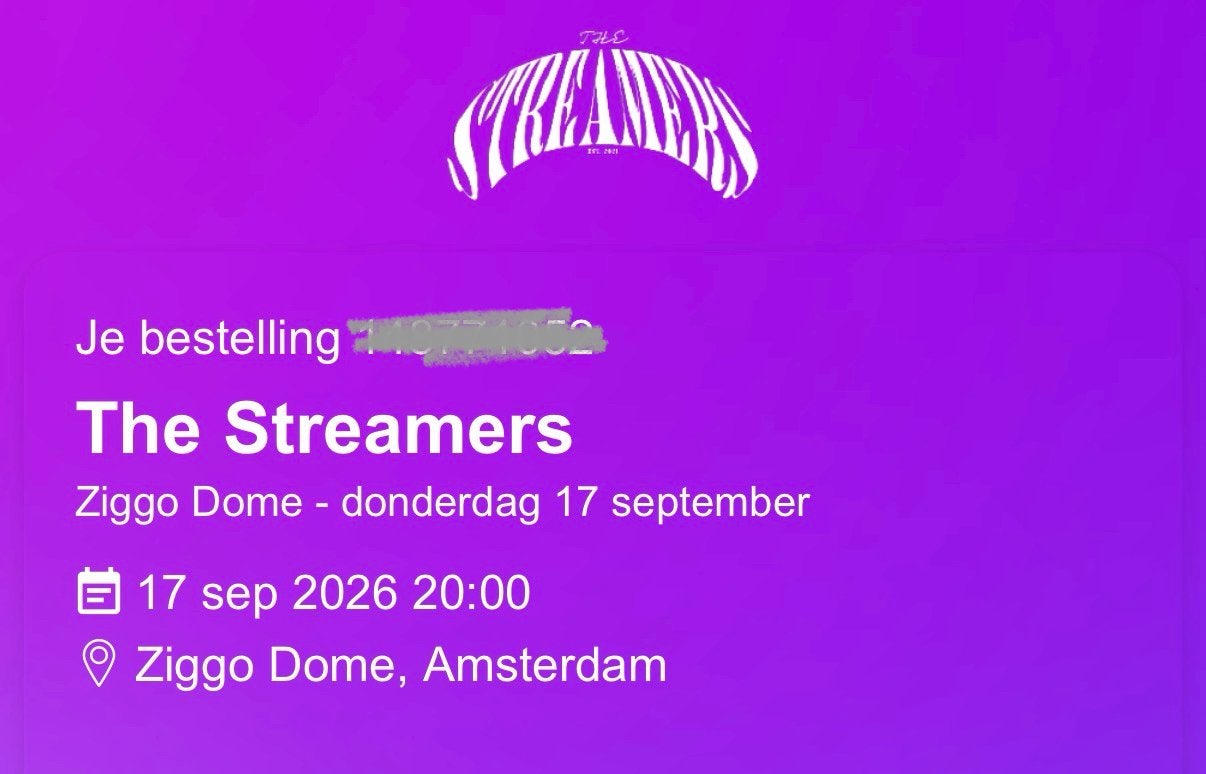 4 tickets the streamers 17 september, Tickets en Kaartjes, Twee personen, September, Levenslied