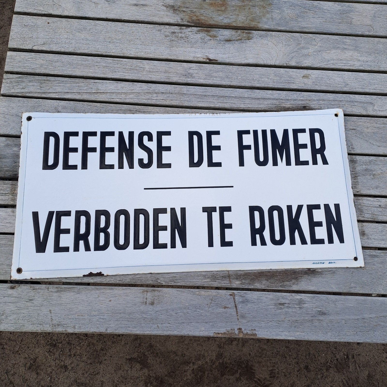 verboden te roken 60x20cm emaille, Ophalen of Verzenden