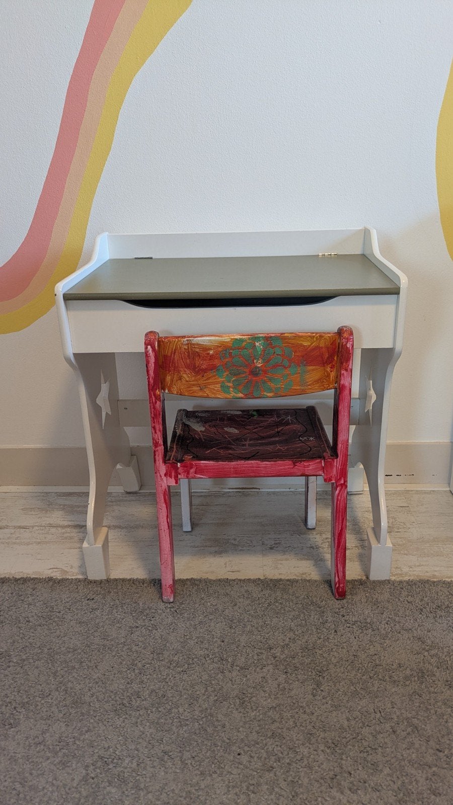Kinderbureau met opbergruimte en stoel, Ophalen, Gebruikt, Tafel(s) en Stoel(en)