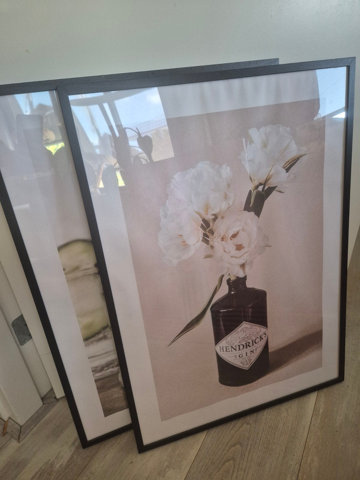 2x Zwarte wisselfotolijsten 50 x 70, Ophalen, Hangend, Gebruikt, Fotolijst