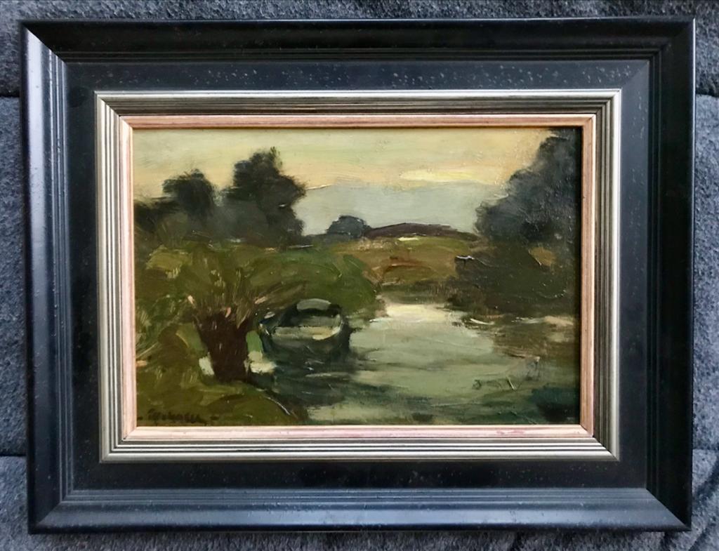 Thomas van heck , Biesbosch,  Haagse school , Dordrecht, Antiek en Kunst, Kunst | Schilderijen | Klassiek, Ophalen of Verzenden