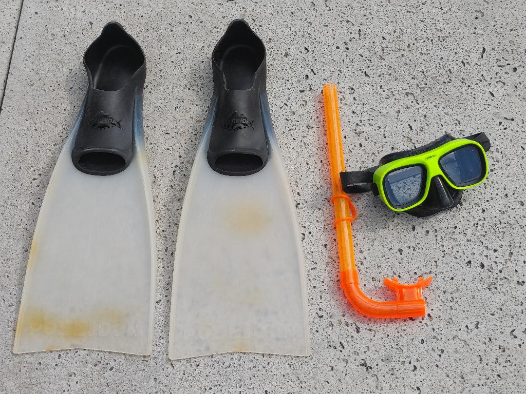 Duikset mares solana silicone masker + flippers maat 37-38, Ophalen of Verzenden, Gebruikt, Zwem- of Duikvliezen