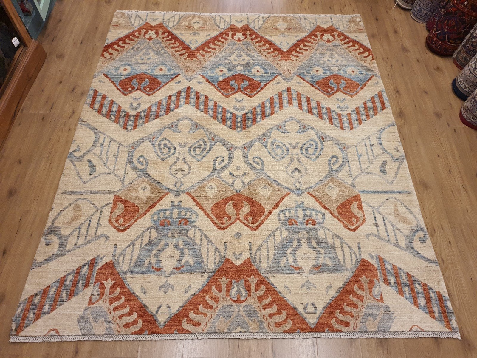 Handgeknoopt oosters tapijt modern design 241x200, Info@SlatsAntiek.nl, Perzisch, 150 tot 200 cm, Vof Slats Antiek