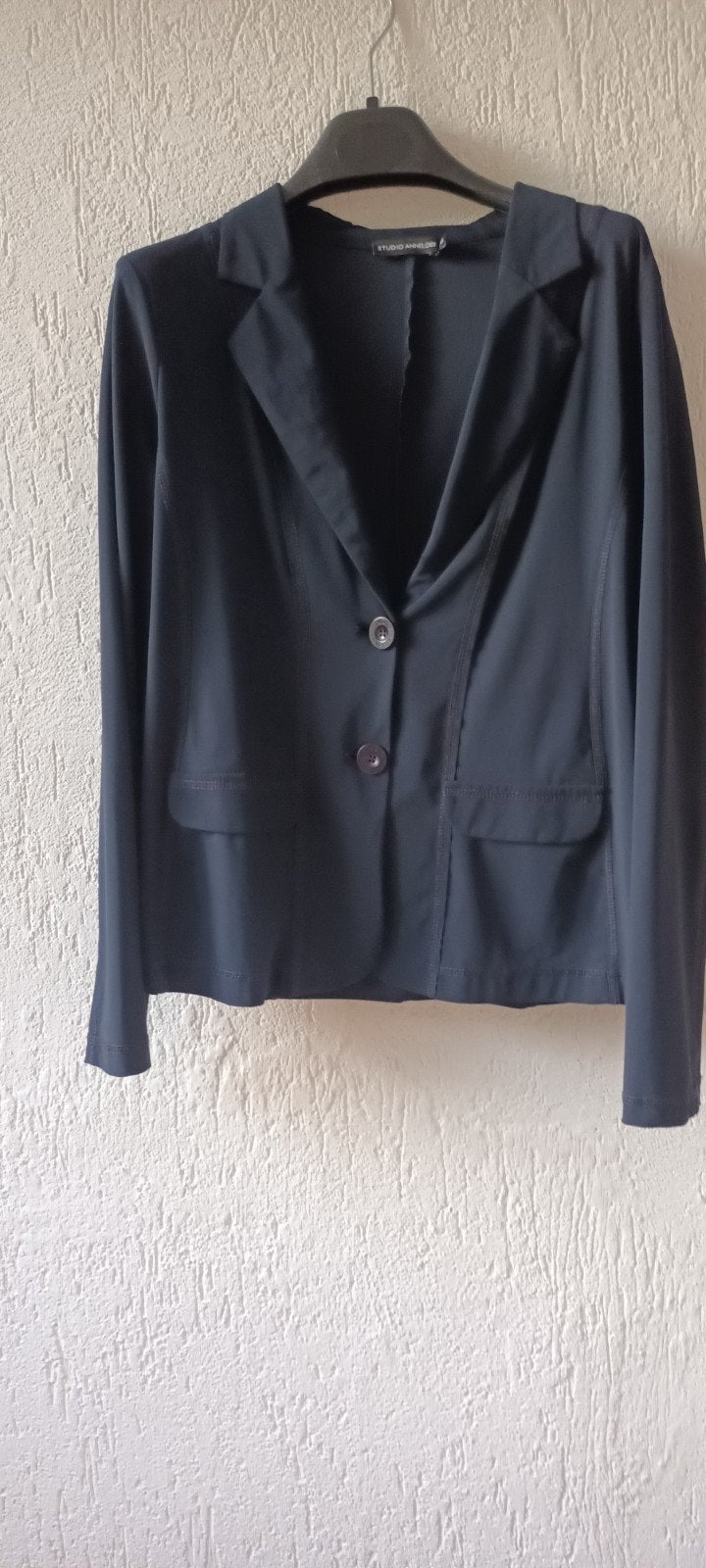 leuk jasje travelstof Studio Anneloes mt xl donker blauw a, Studio Anneloes, Blauw, Maat 42/44 (L), Ophalen of Verzenden