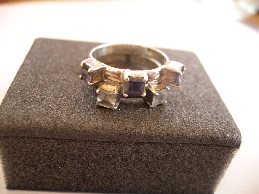 2 Zilveren Ringen die bij elkaar horen met Zirkonia stenen, Verzenden, Zilver, Ring