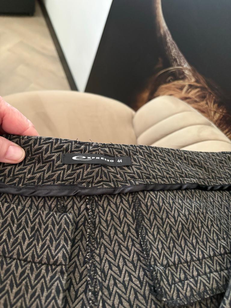 Expresso broek met visgraatpatroon, maat 44, Bruin, Maat 42/44 (L), Ophalen of Verzenden, Zo goed als nieuw