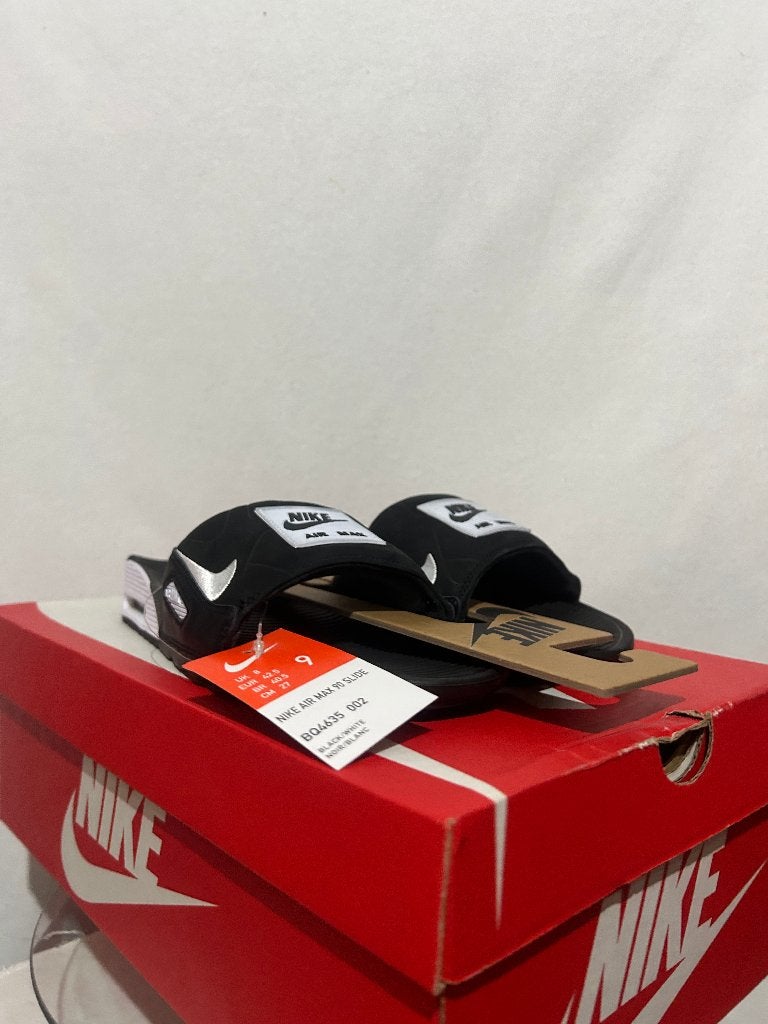 NIEUW IN DOOS! Maat 42,5 - Nike Air Max 90 Slide Black White, Kleding | Heren, Schoenen, Slippers, Verzenden, Zwart, Nike