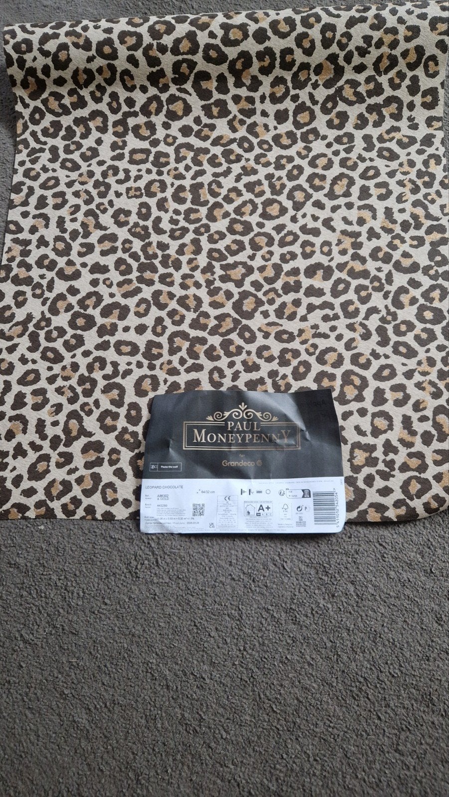 Paul Moneypenny Leopard Chocolate Vliesbehang, Huis en Inrichting, Stoffering | Behang, Overige merken, Modern, Ophalen of Verzenden