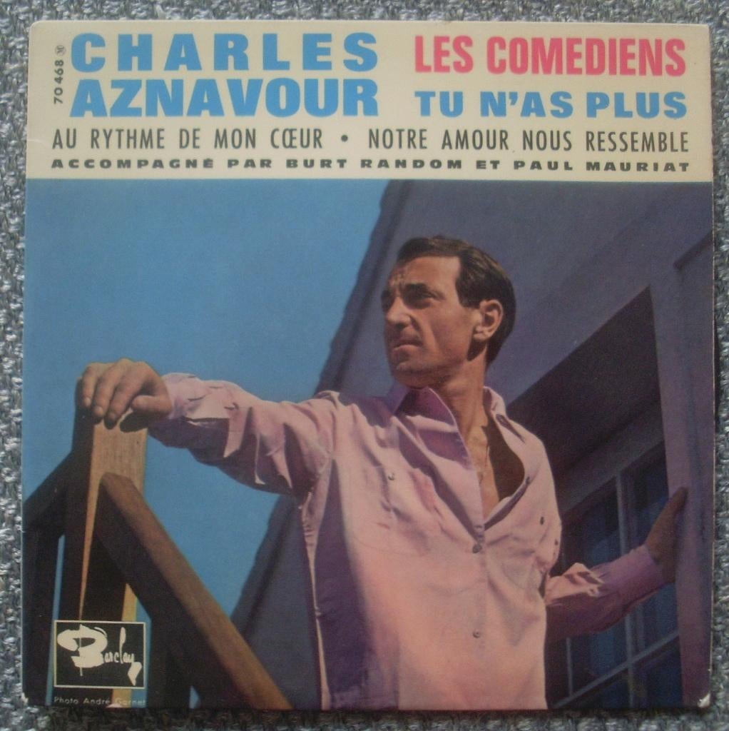 Charles Aznavour - Les Comediens / Tu n'As Plus (7" EP) 4 tr, Ophalen of Verzenden, Gebruikt, Pop