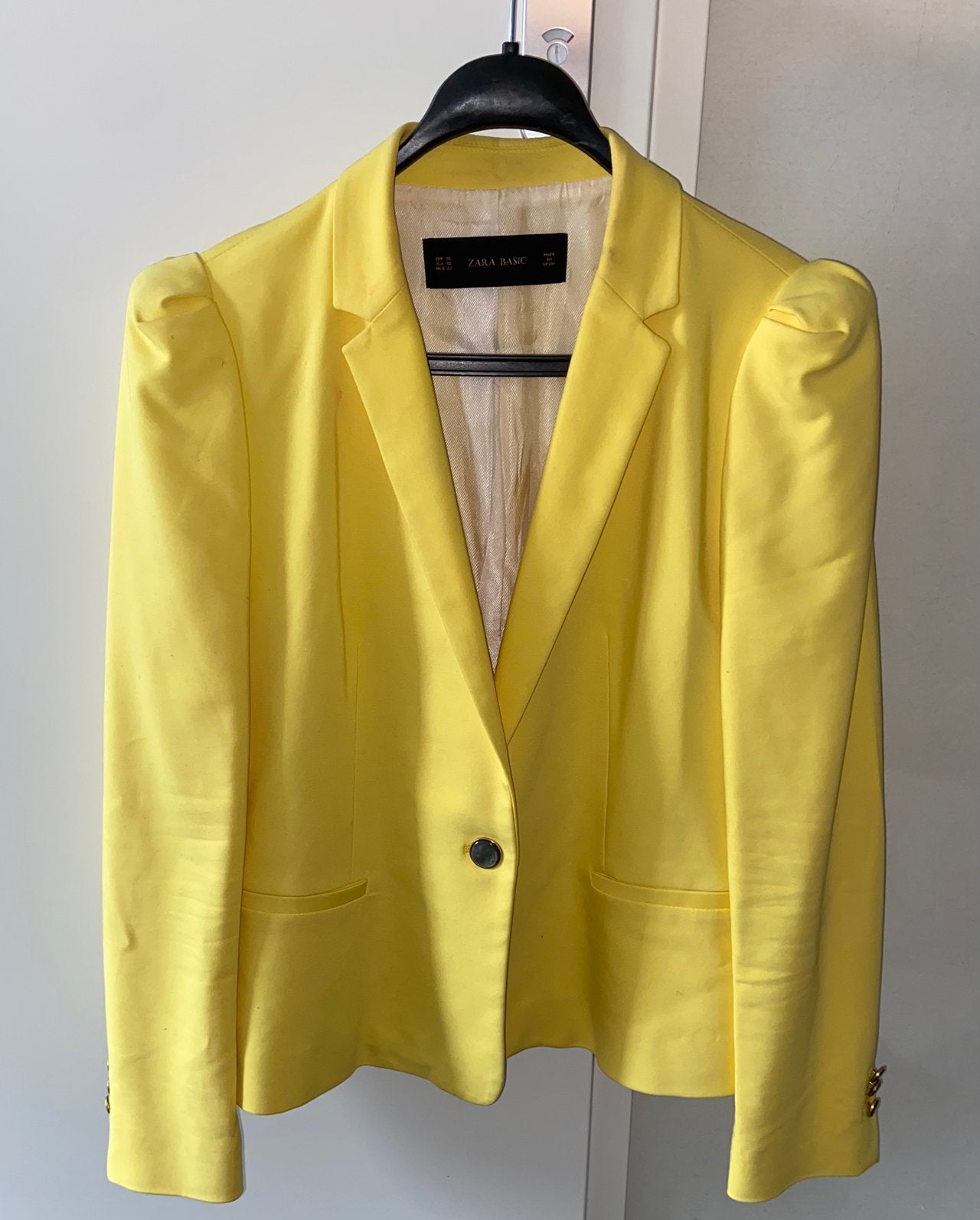 ZARA GELE BLAZER, Geel, Maat 46/48 (XL) of groter, Ophalen of Verzenden, Zo goed als nieuw