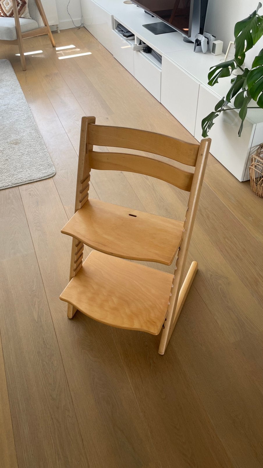 Stokke Tripp Trapp kinderstoel licht hout kleur, Ophalen, Gebruikt, Meegroeistoel