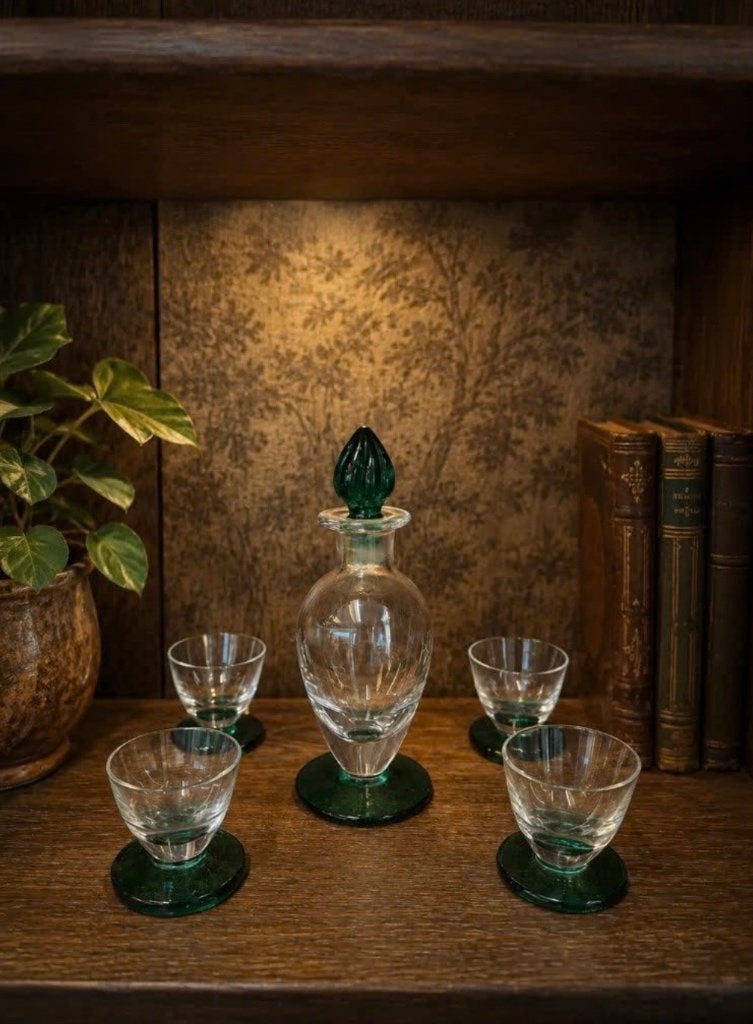 vintage tweekleurige likeurset, Antiek en Kunst, Ophalen of Verzenden