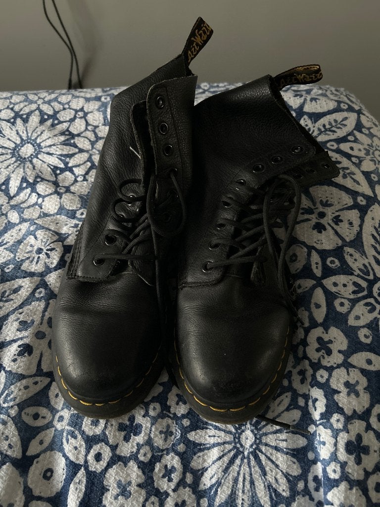 Dr. Martens 1460 Pascal Virginia Leer Laarzen Zwart, Zwart, Lage of Enkellaarzen, Ophalen of Verzenden, Dr. Martens