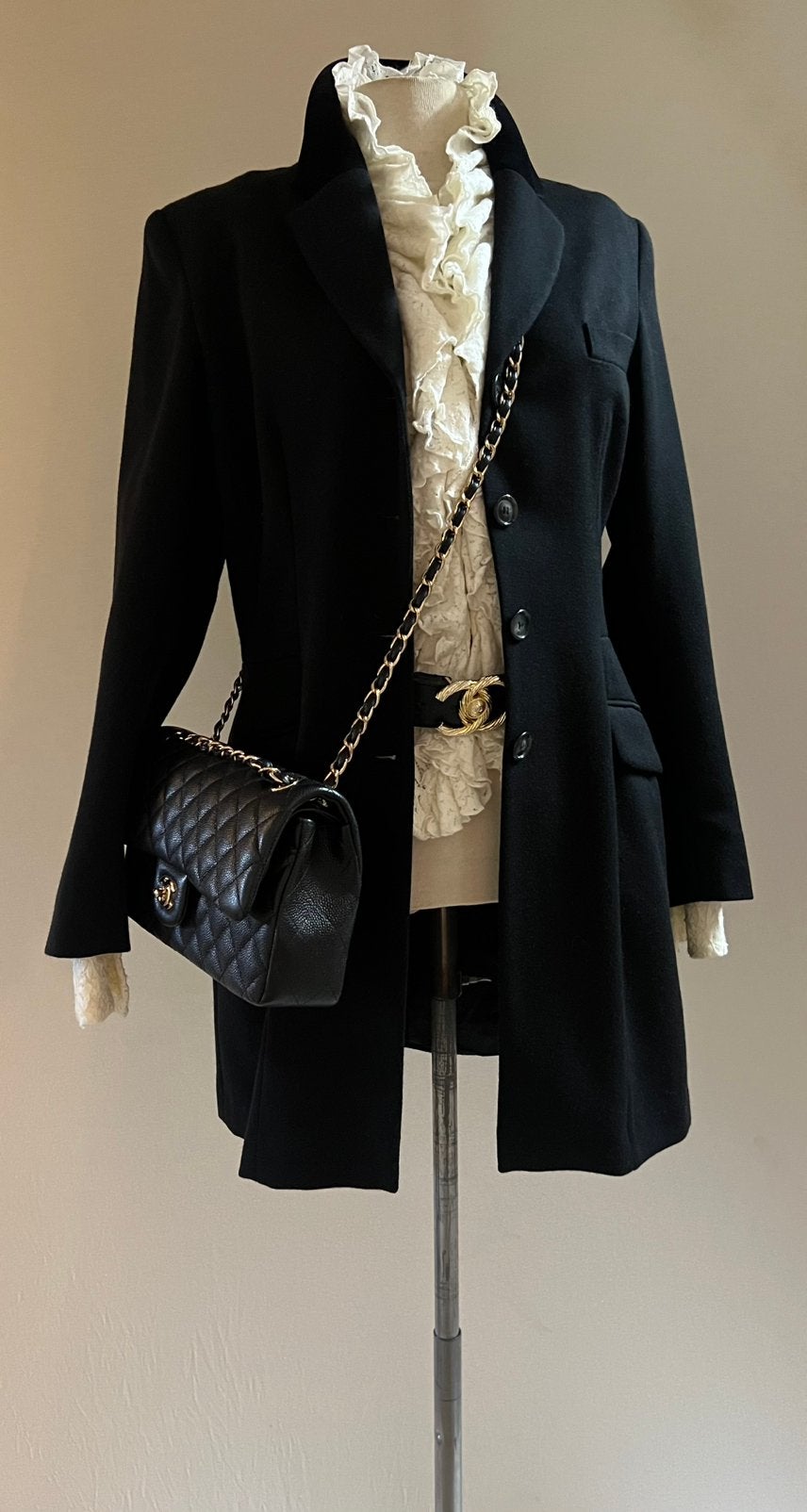 Scapa Pauw 38 wollen lange blazer zwart in keperbinding, Ophalen of Verzenden, Zwart, Jasje