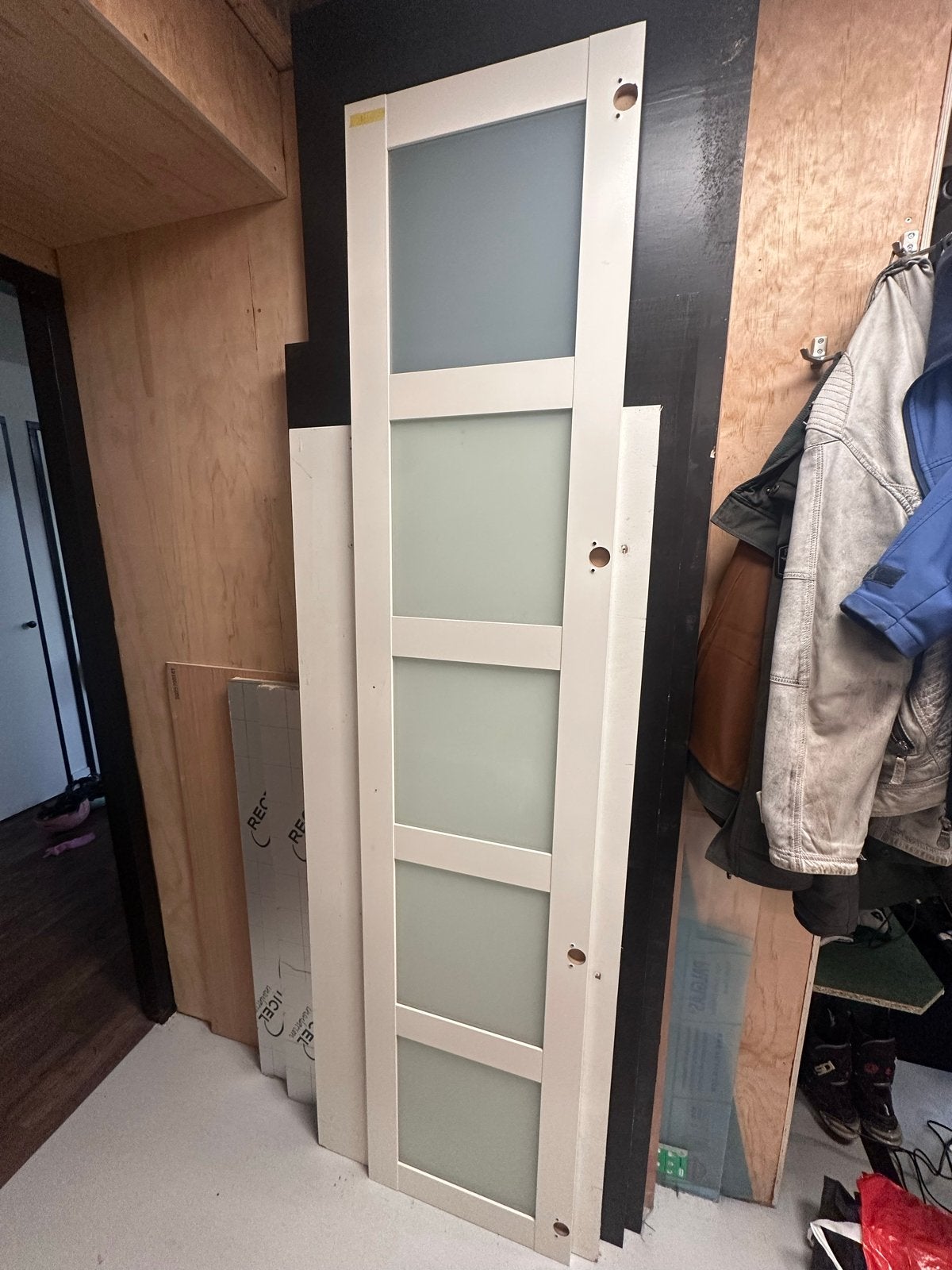 Ikea BERGSBO Deur, frosted glas/wit, 50x230, Ophalen, Gebruikt, 200 cm of meer, 50 tot 100 cm