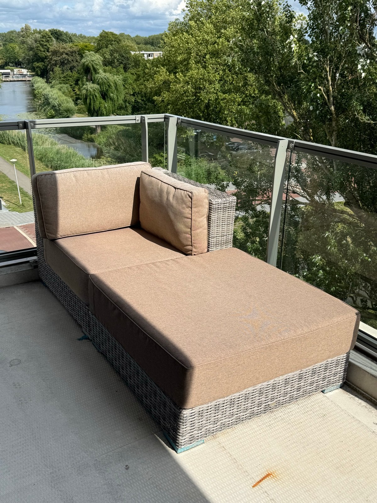 Comfortabele Wicker Loungeset met Kussens, Tuin en Terras, Gebruikt, Loungeset, Wicker, Bank
