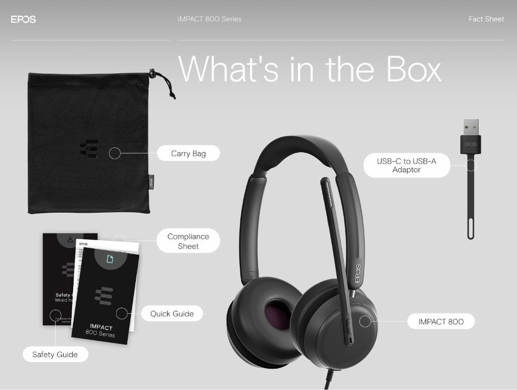 EPOS IMPACT 860 ANC headset nieuw in doos