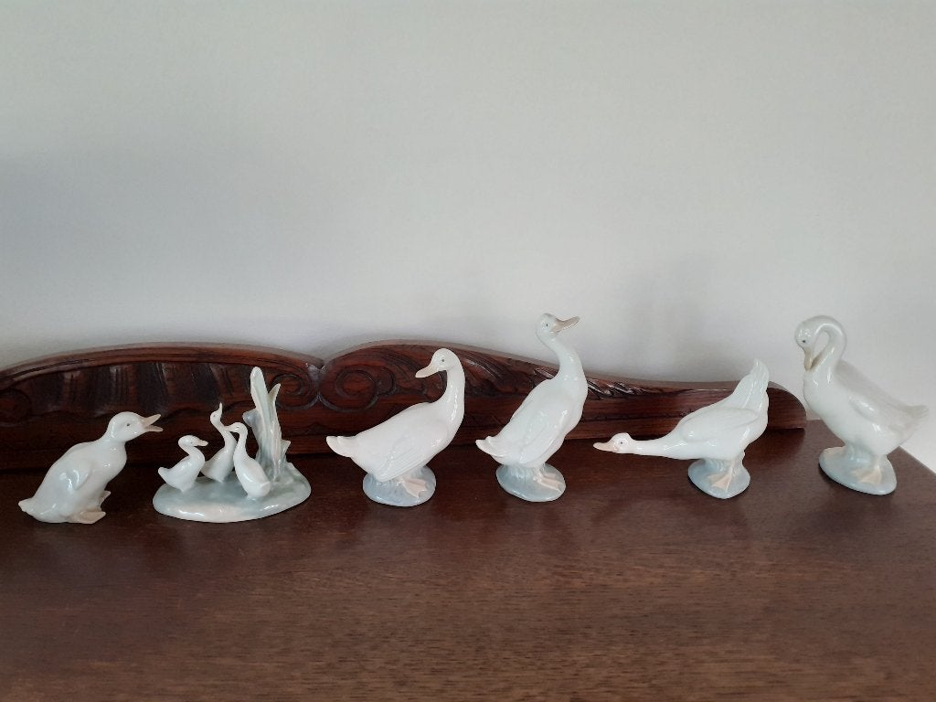 6 Lladro ganzen-beeldjes, bieden vanaf € 25,- per stuk, Ophalen of Verzenden, Zo goed als nieuw, Dier