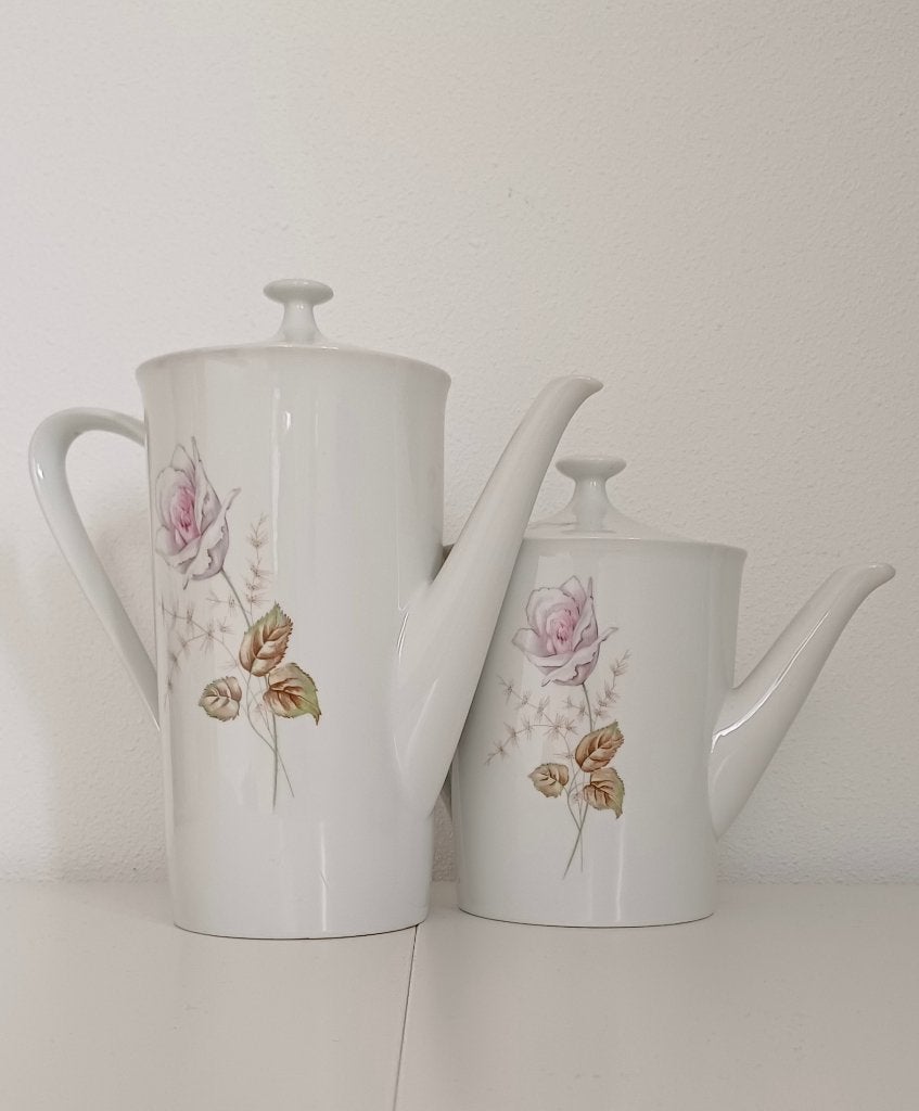 Brocante koffiepot met rozen decoratie, Ophalen of Verzenden