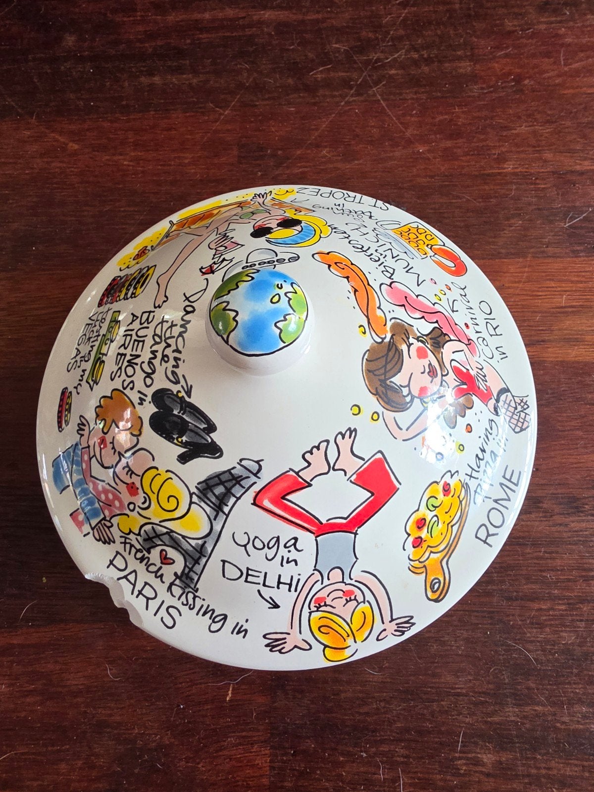 Decoratieve schaal Blond Amsterdam met deksel - Wereldreizen, Gebruikt, Porselein of Keramiek, Schaal, Rond