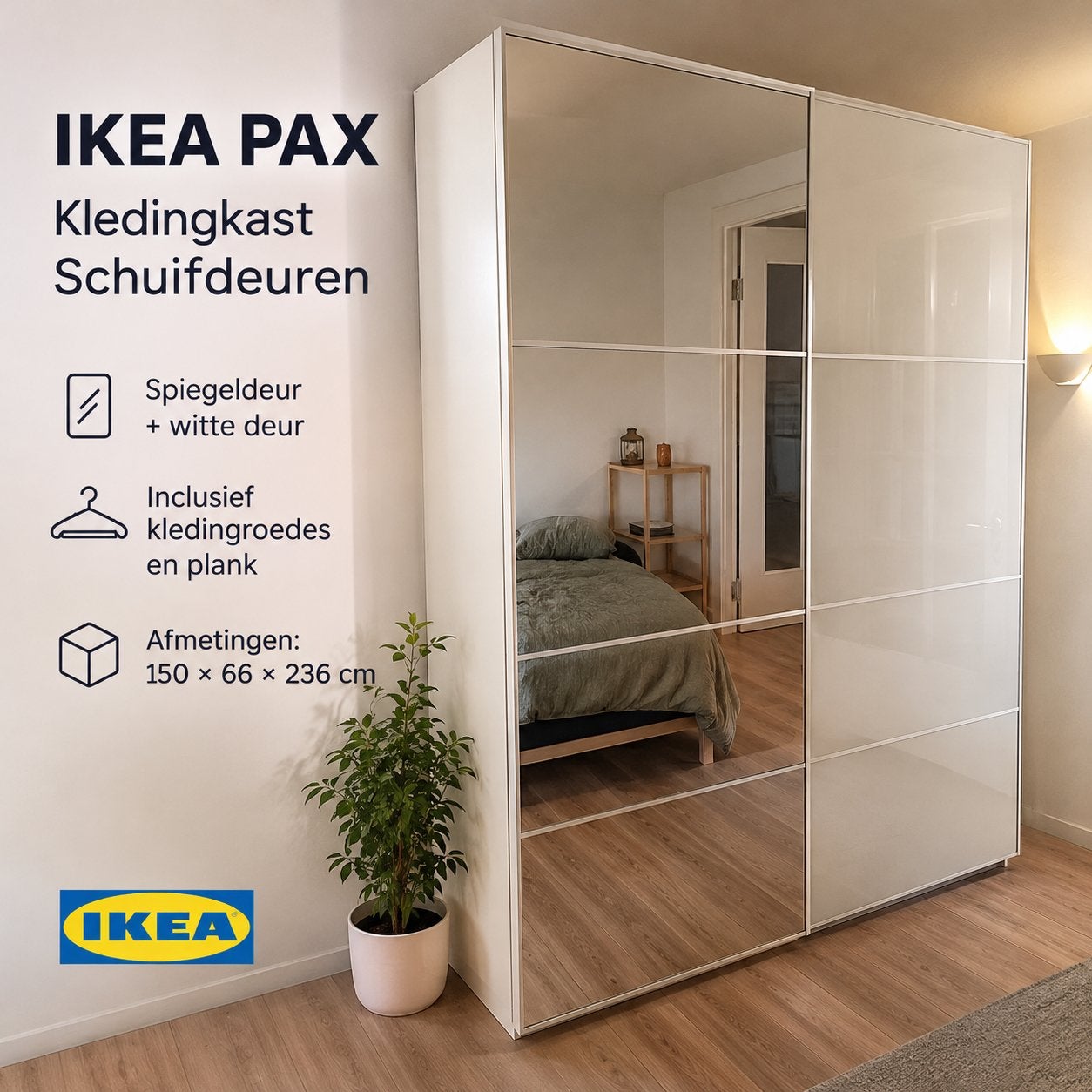 Ikea pax wit, Ophalen, Zo goed als nieuw, Overige materialen